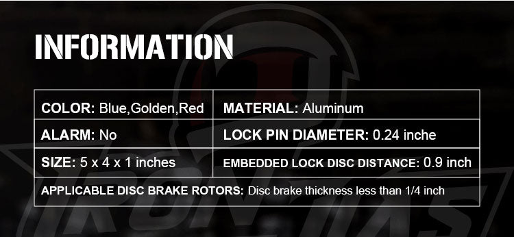 IRONJIAS Disc Brake Lock Anti-Theft | DX4