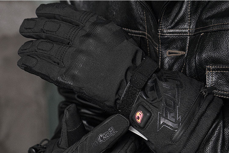 IRONJIAS Black Waterproof Electric Heated Motorcycle Gloves