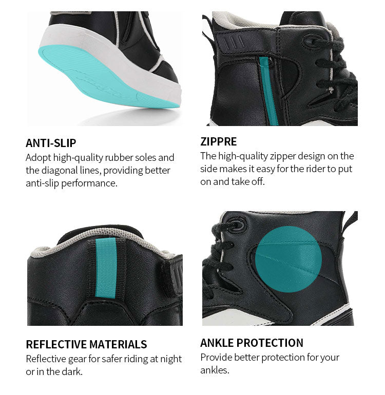 IRONJIAS Black Protective Waterproof Motorcycle Shoes | XZ003