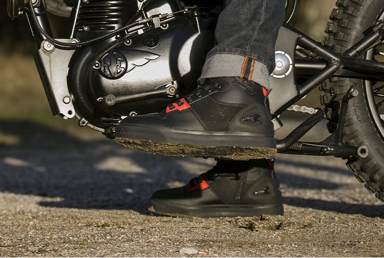IRONJIAS Black-red Breathable Urban Claasic Motorcycle Protective Boots