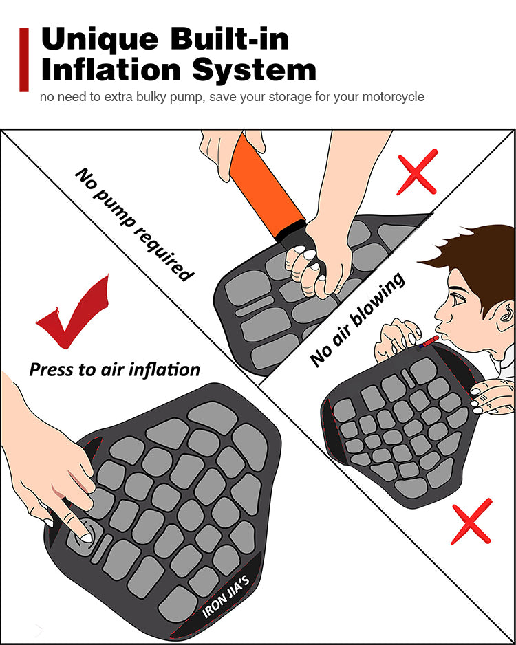 IRONJIAS Summer Cool Shock-absorbing & Comfortable Breathable Motorcycle Seat Cushion