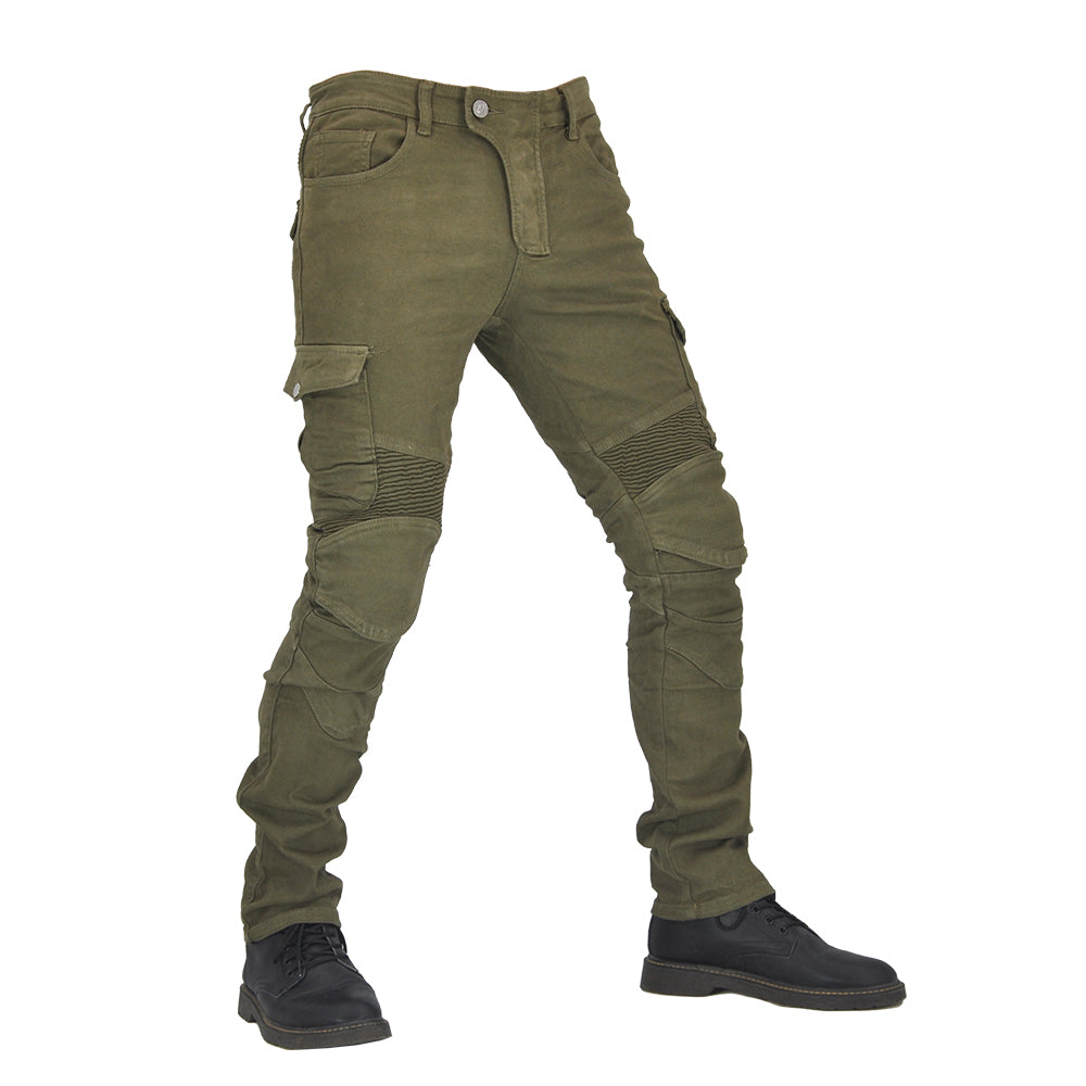 MOTORPOOL OLIVE Men's Motorcycle Riding Jean Cargo Pants