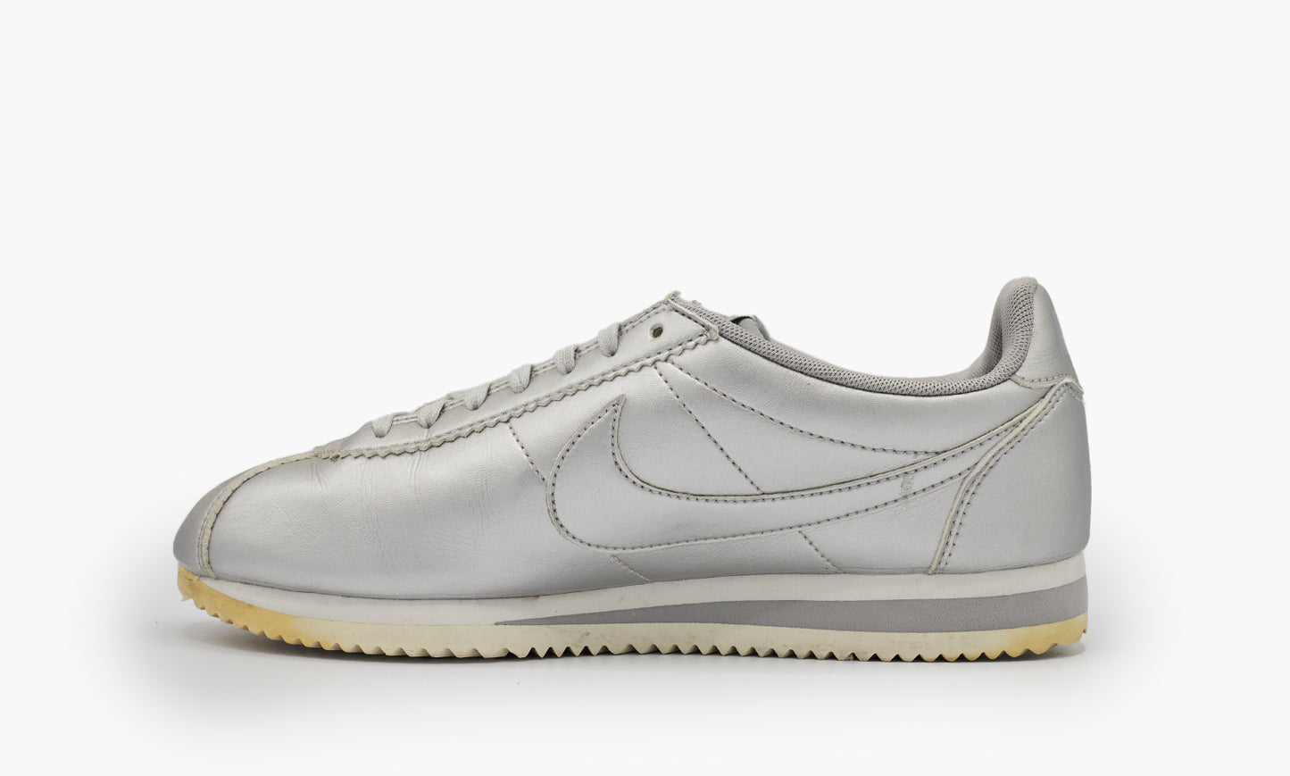 Nike Classic Cortez Leather Silver PRE-OWNED Archive Sneakers