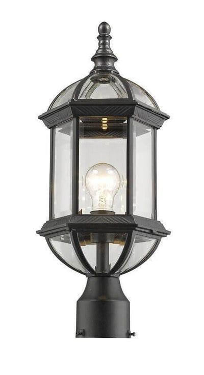 Aluminum with Clear Glass Shade Carriage Style Outdoor Post Light - LV LIGHTING