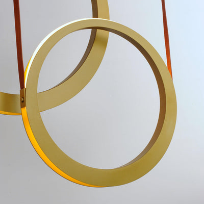 LED Antique Brass 5 Rings Pendant - LV LIGHTING