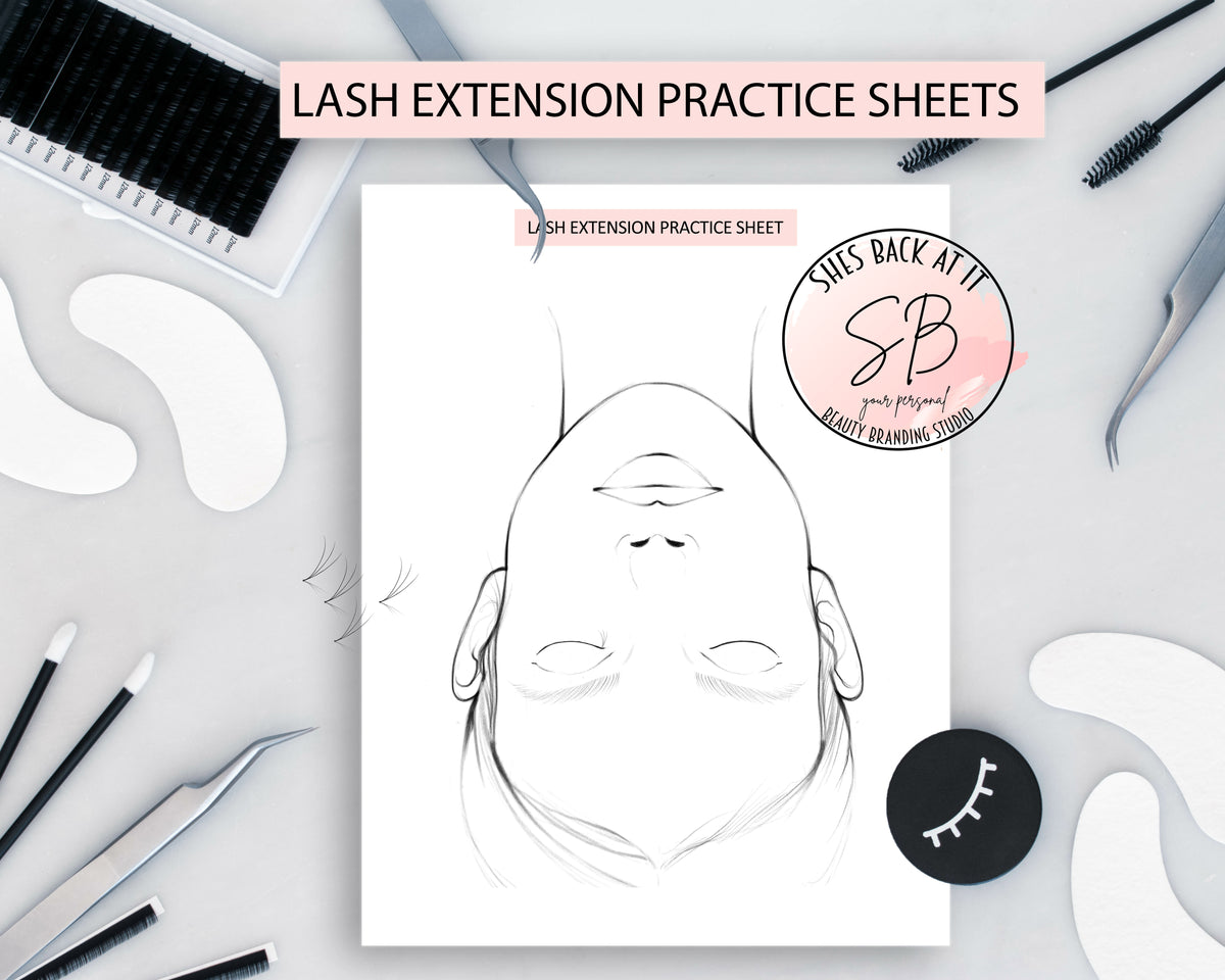 Eyelash Extension Practice Sheets ShesBackAtIt Printable Spa, Salon