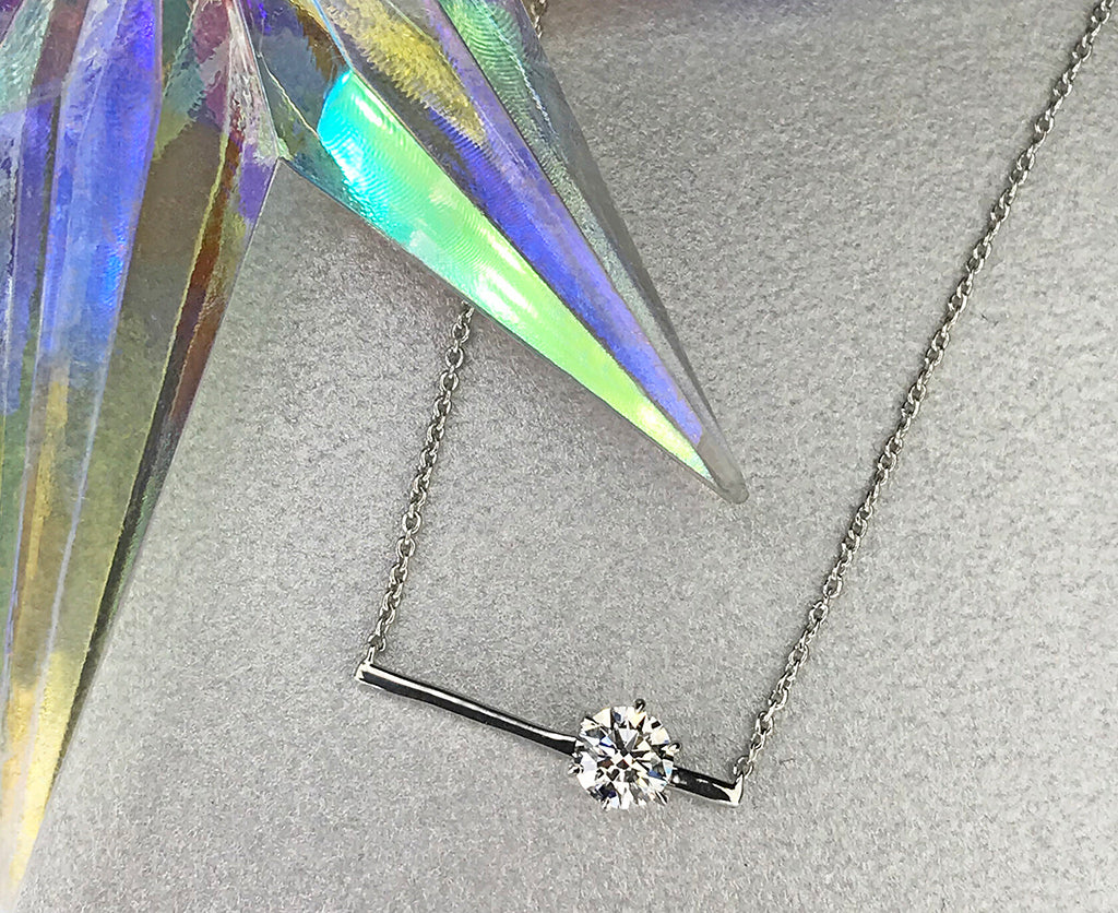 Lab Diamond Bar Necklace