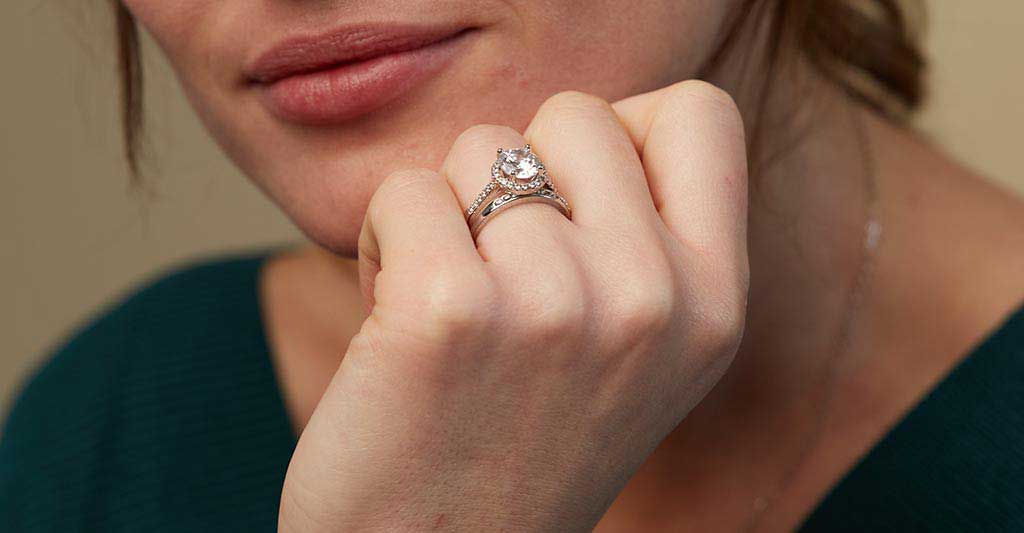 Halo lab grown diamond engagement rings