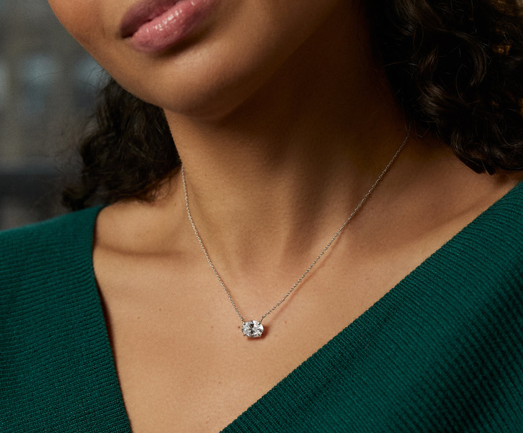 Lab Grown Diamond Oval Necklace