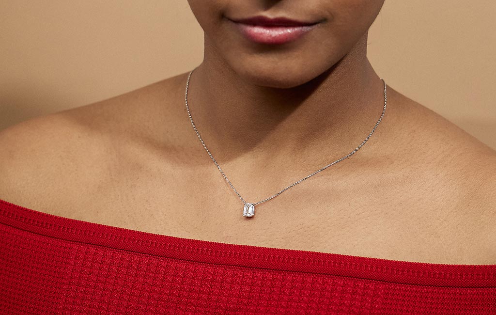 Lab grown diamond solitaire necklace
