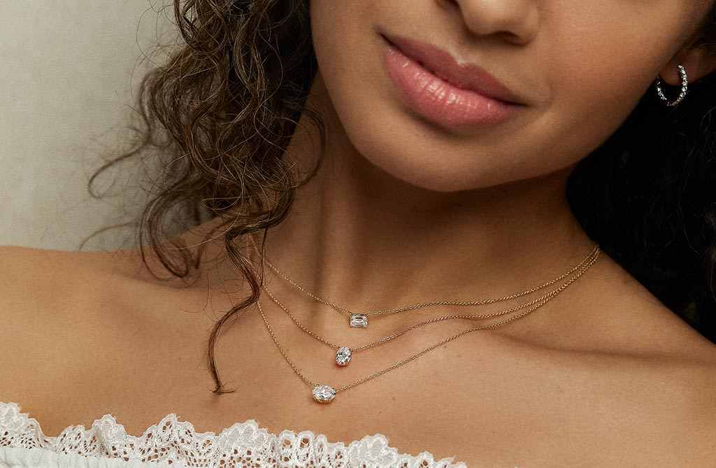 Lab grown diamond necklaces