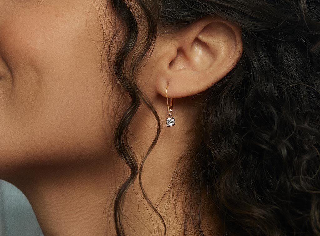 Lab grown diamond drop stud earrings