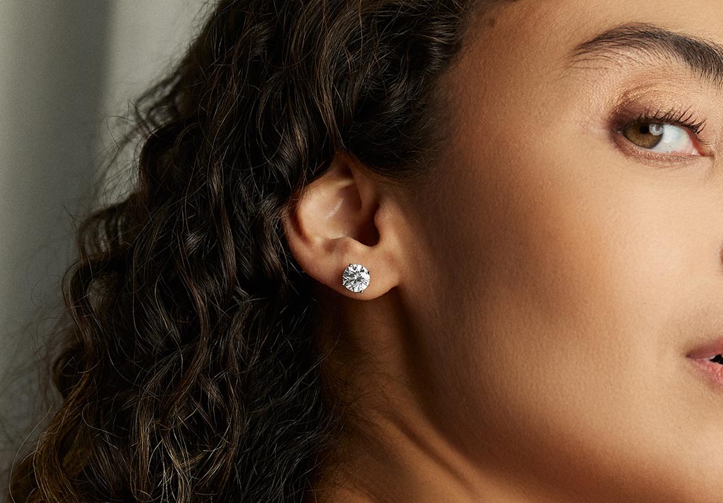 Lab grown diamond stud earrings