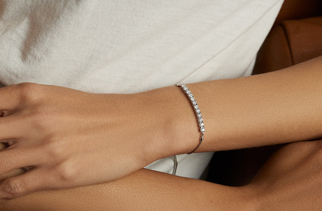 Lab grown diamond tennis bracelet