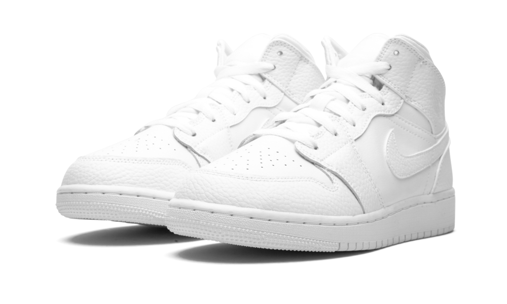 air jordan 1 mid gs triple white