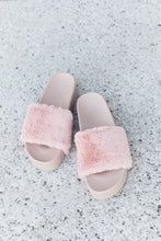 Load image into Gallery viewer, Feeling Good Faux Fur Platform Slide Sandals in Blush
