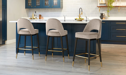 The Clover bar stool is a great choice for transforming a kitchen island into an extra social space.
