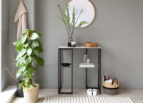 With its durable, family friendly finish and simple and compact design, the Georgia Console Table is perfect for adding a bit of style to a busy family living space (no need to worry about coasters!)