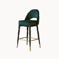 Serena Dark Grey Velvet Bar Stool from Danetti