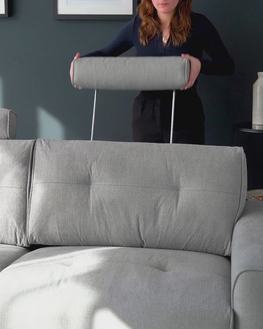 Cooper Grey Fabric 3 Seater Sofa by Danetti