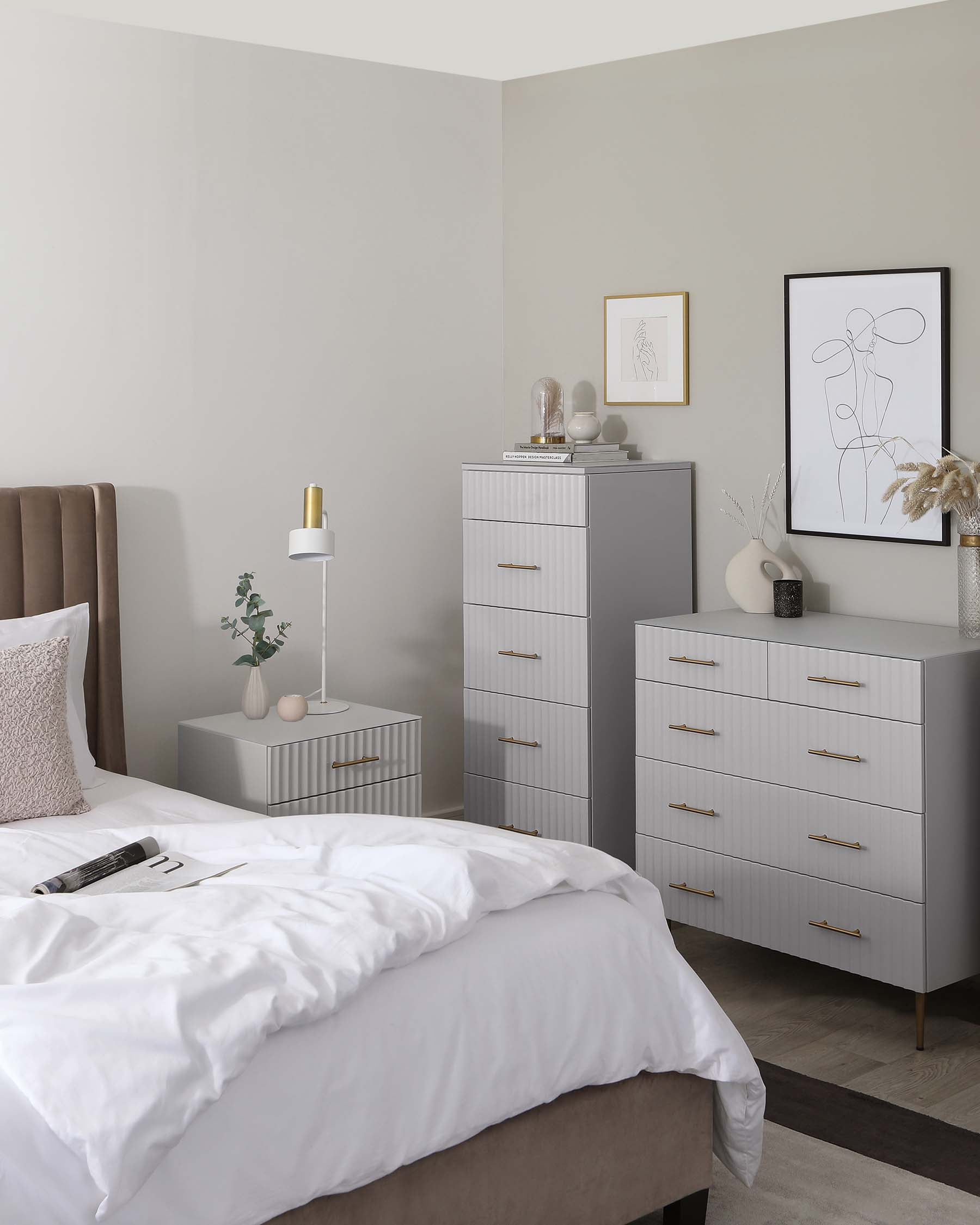 Grey shop bedroom nightstand