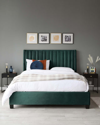 Ascot Ottoman Storage Velvet Bed - Forest Green – DUSK