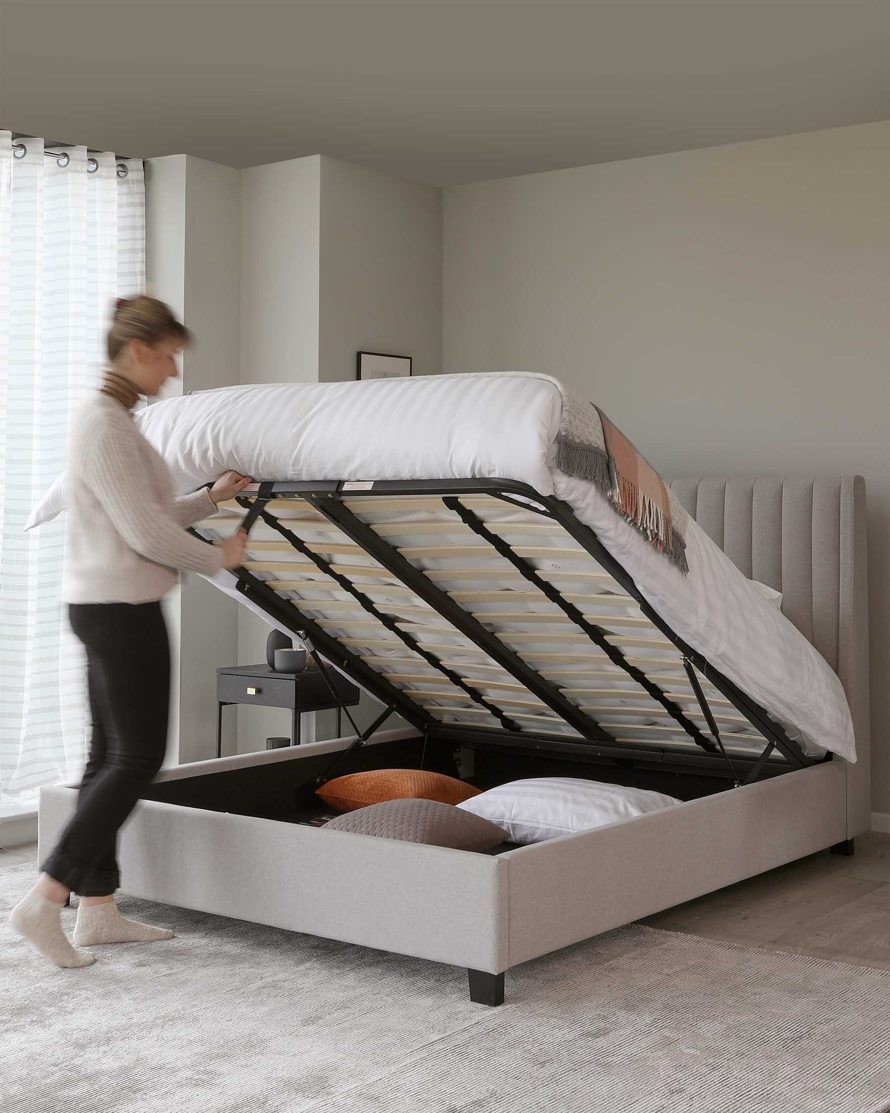 Home centre melange king bed with shop hydraulic storage