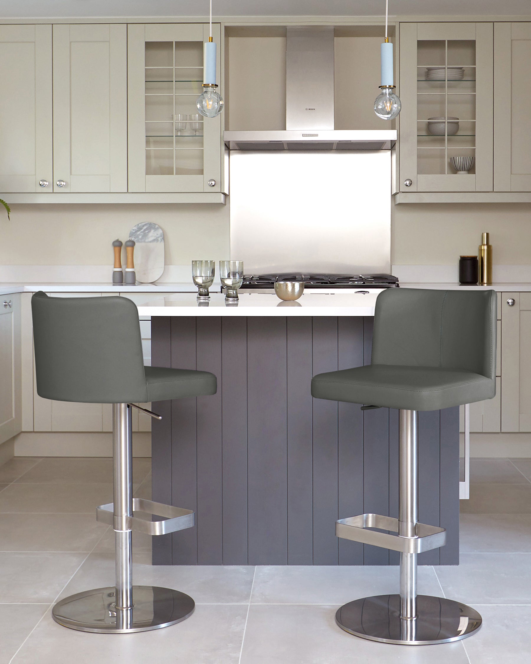 Form Stainless Steel Grey Breakfast Bar Stools from Danetti