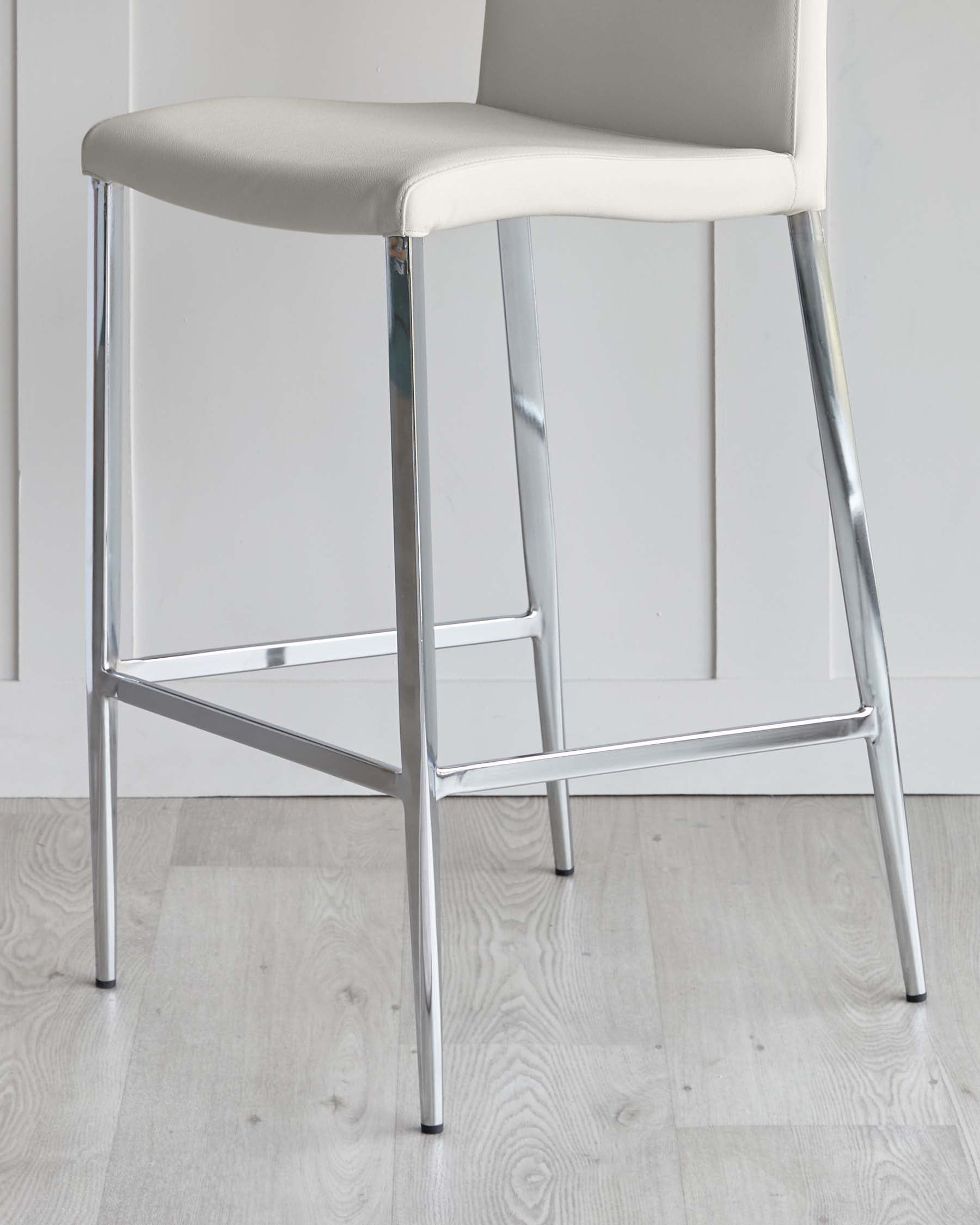 Elise Light Grey Faux Leather Bar Stool Set Of 2