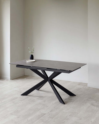 Hayden Dark Grey Ceramic Extending Dining Table | Danetti