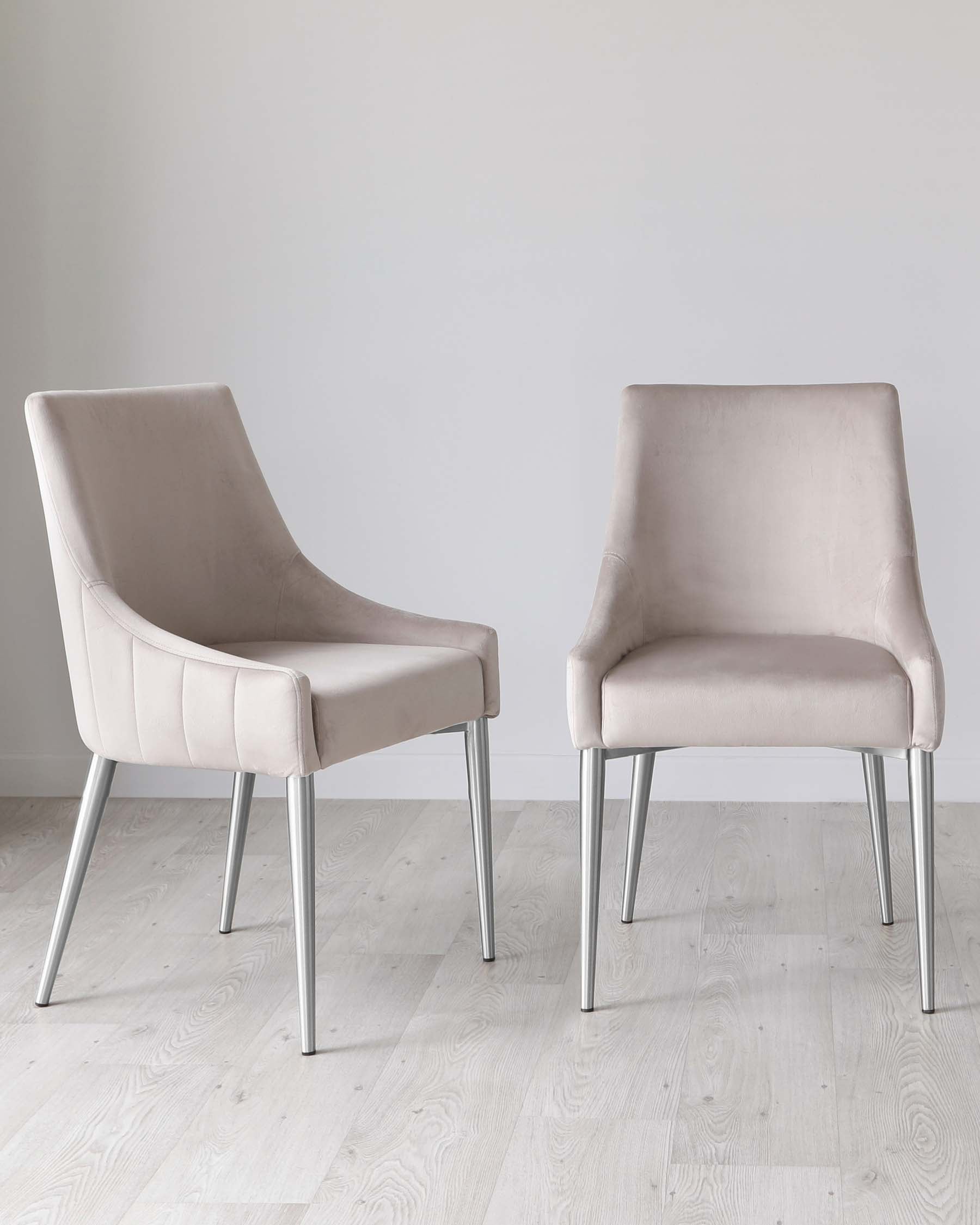 Juliana Champagne Velvet And Stainless Steel Dining Chair Danetti