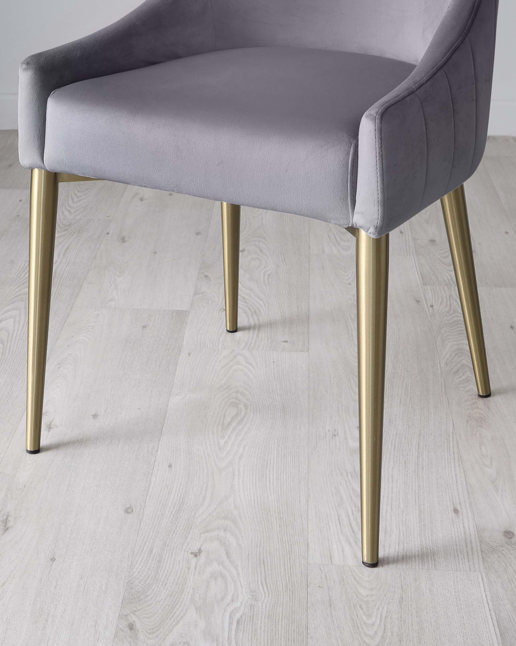 Juliana Dark Grey Velvet Dining Chair With Brushed Brass Legs Set of –  Danetti