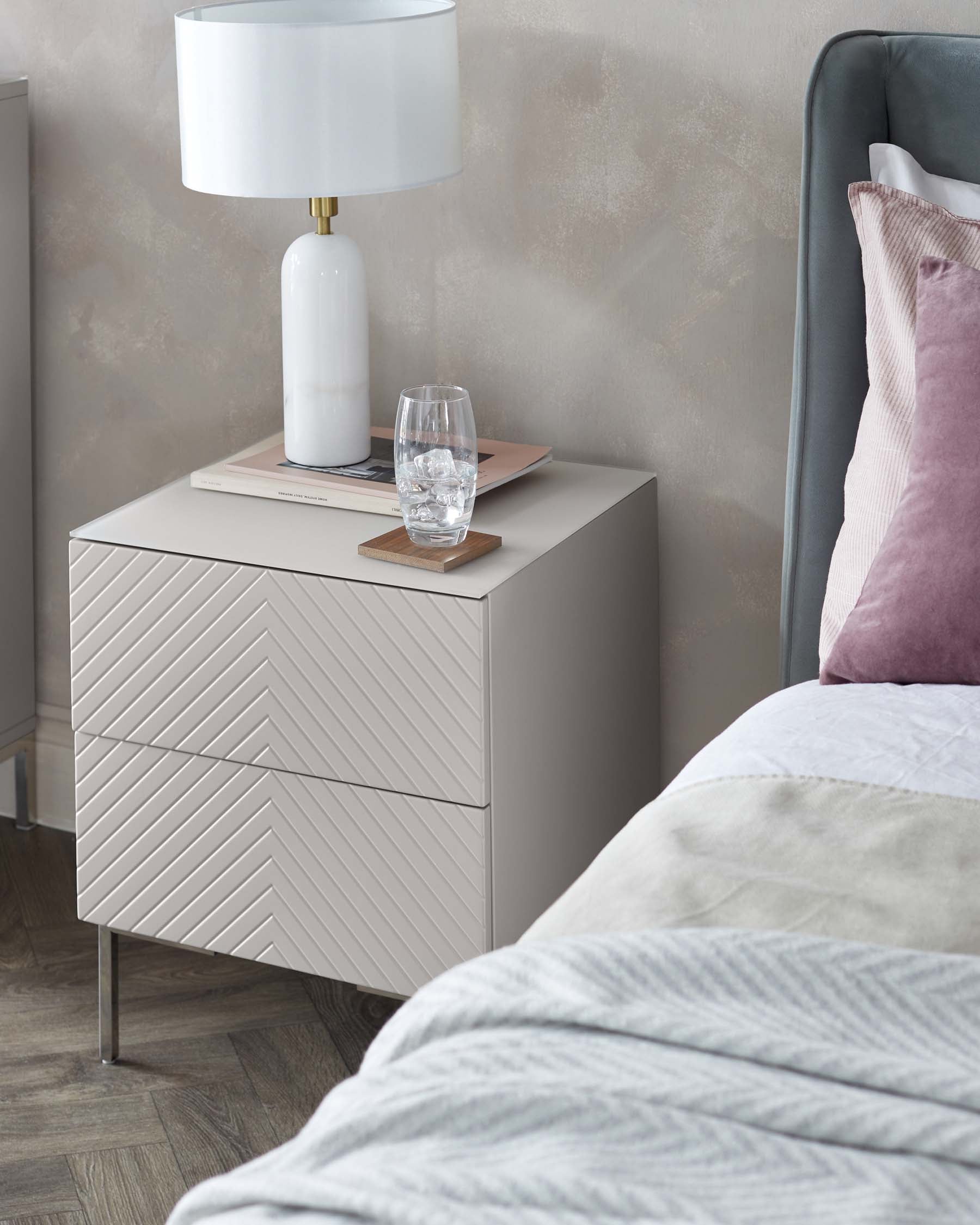 Textured shop white nightstand