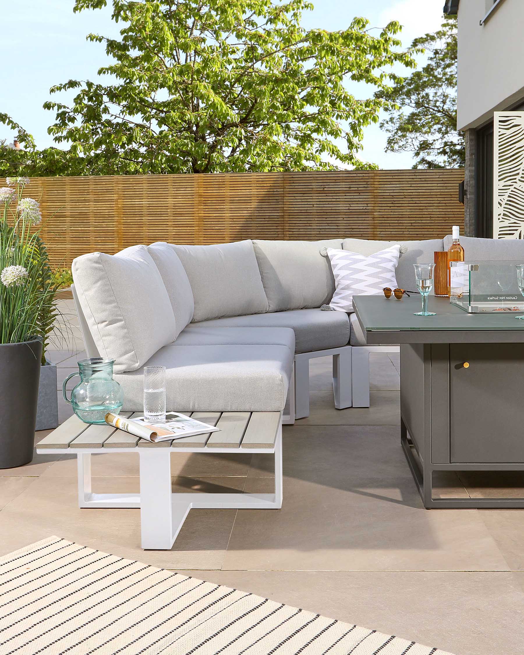 Outdoor sectional clearance with corner table