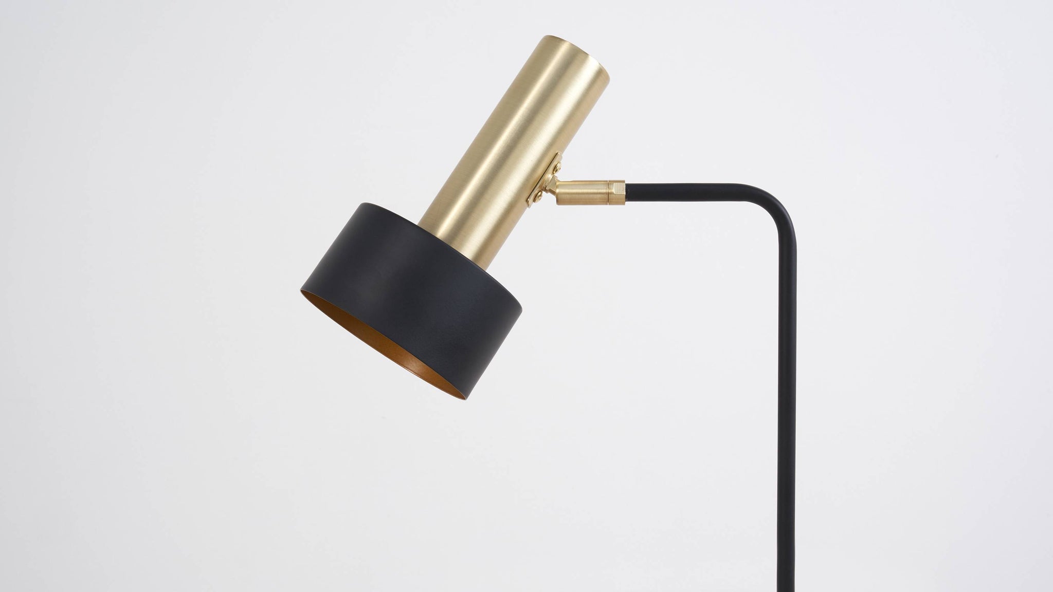 Pepin Brass Black Shade Floor Lamp