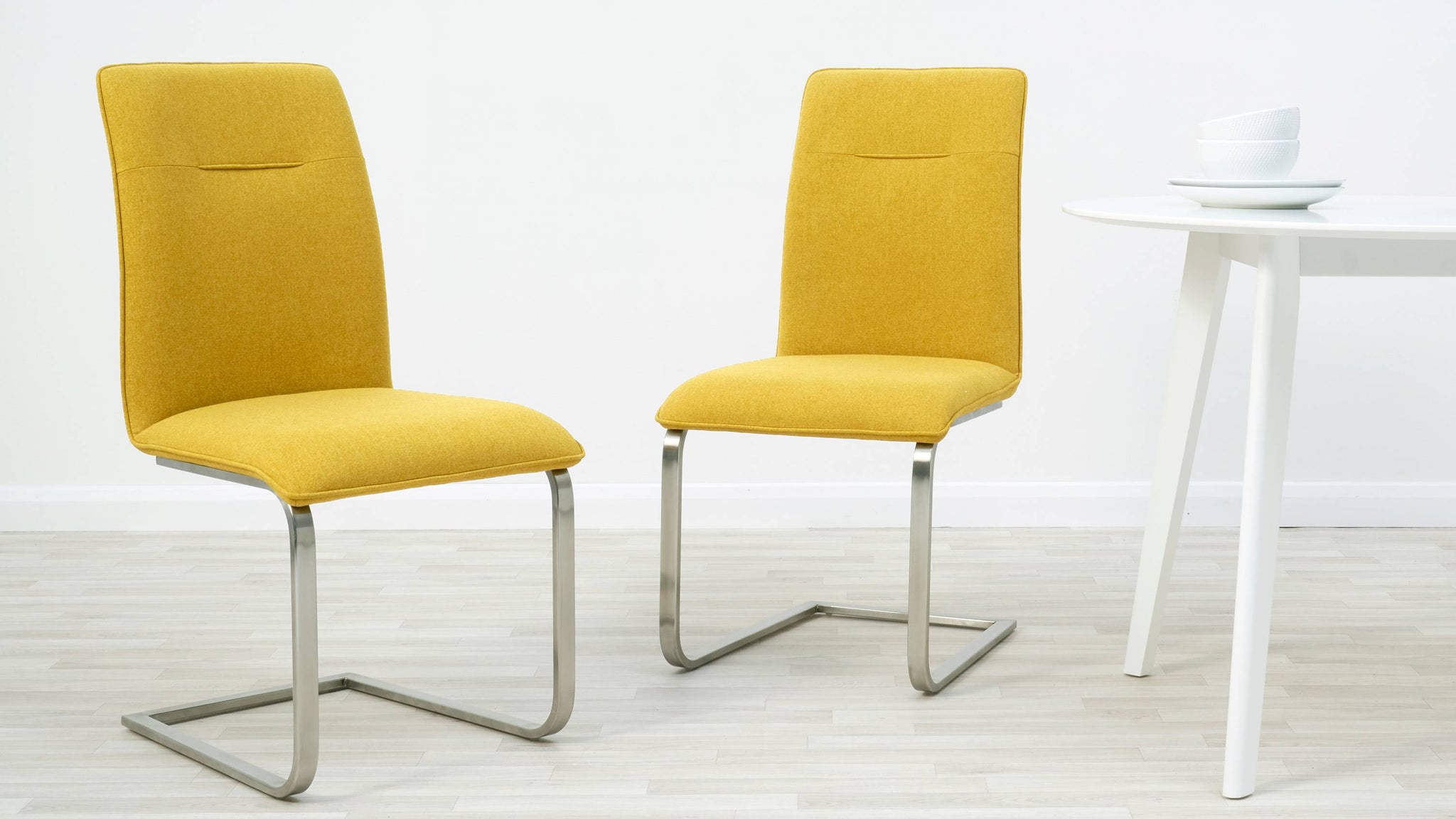 mustard yellow fabric dining chair from danetti