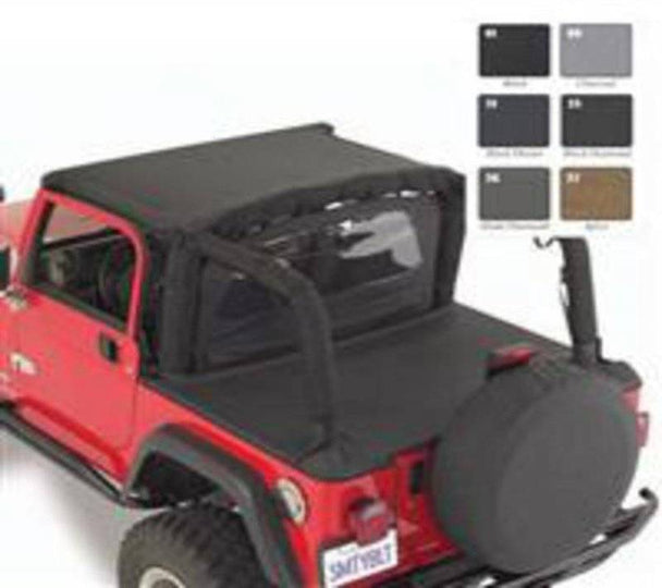 Smittybilt 1992-1995 Jeep Wrangler YJ Tonneau Cover For OEM Soft Top With  Channel Mount Denim Black 721015 | AutoPartsToys