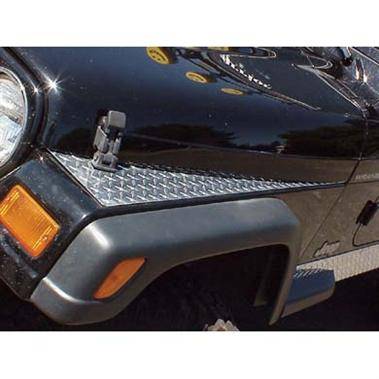 Warrior 1997 Jeep TJ Wrangler Front Fender Covers Black powder coat Aluminum  Diamond Plate 91600PC | AutoPartsToys