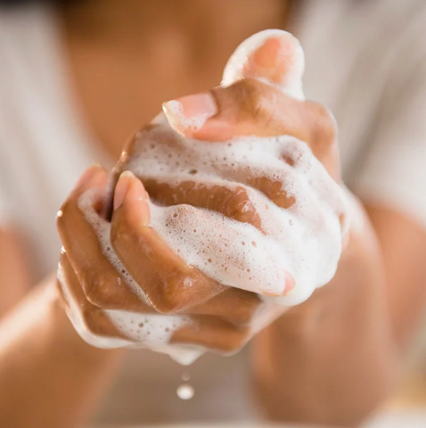 Thoroughly washing your hands with soap and water