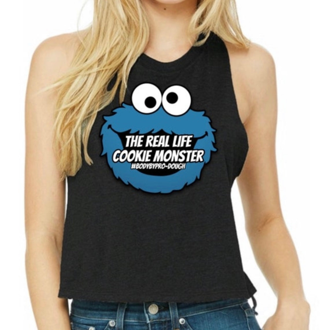 stam Vloeibaar Inzet Cookie Monster Crop Tank – DOUGH PALACE