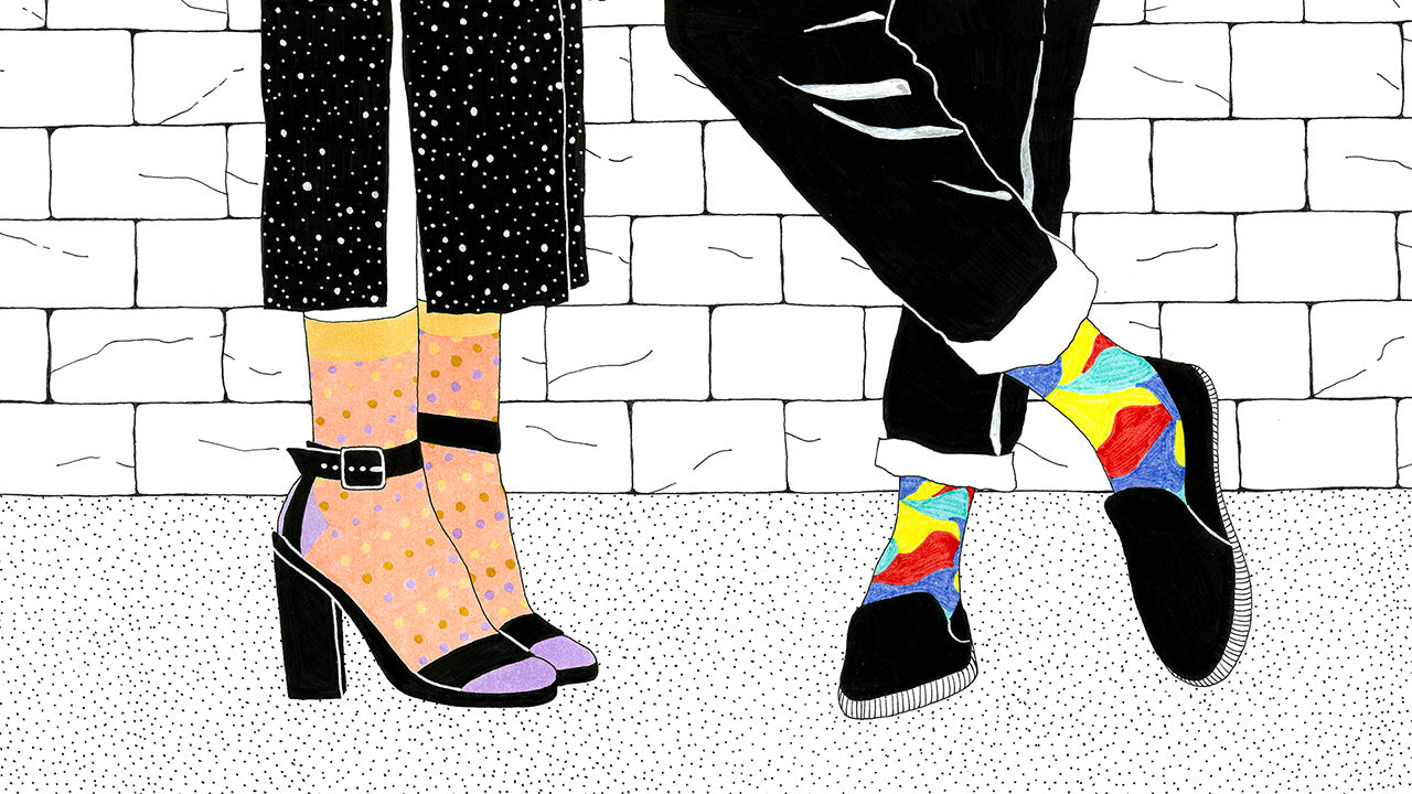 Barevné ponožky - ilustrace