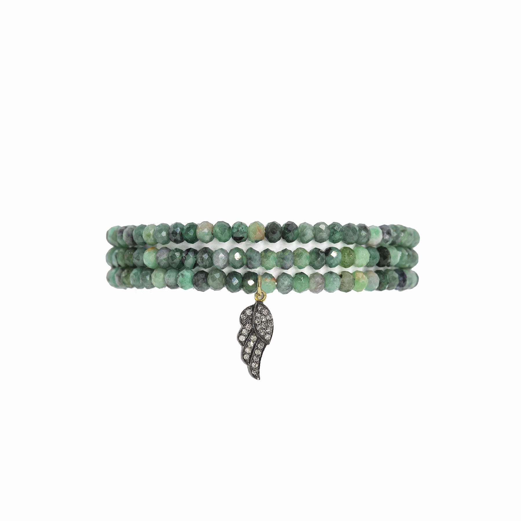emerald tripple wrap diamond angel wing bracelet.jpg__PID:a04b0a01-ce6e-47cf-baca-feb388a331c4