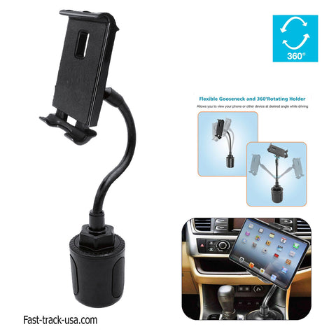 Cup Car Mount Holder 2-In-1 Tablet & Smartphone