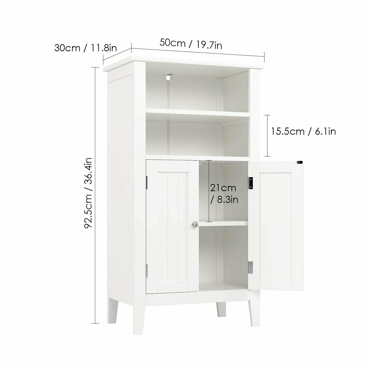 Arcadia White Cabinet | Bathroom Storage Cabinet | CASA DECORS