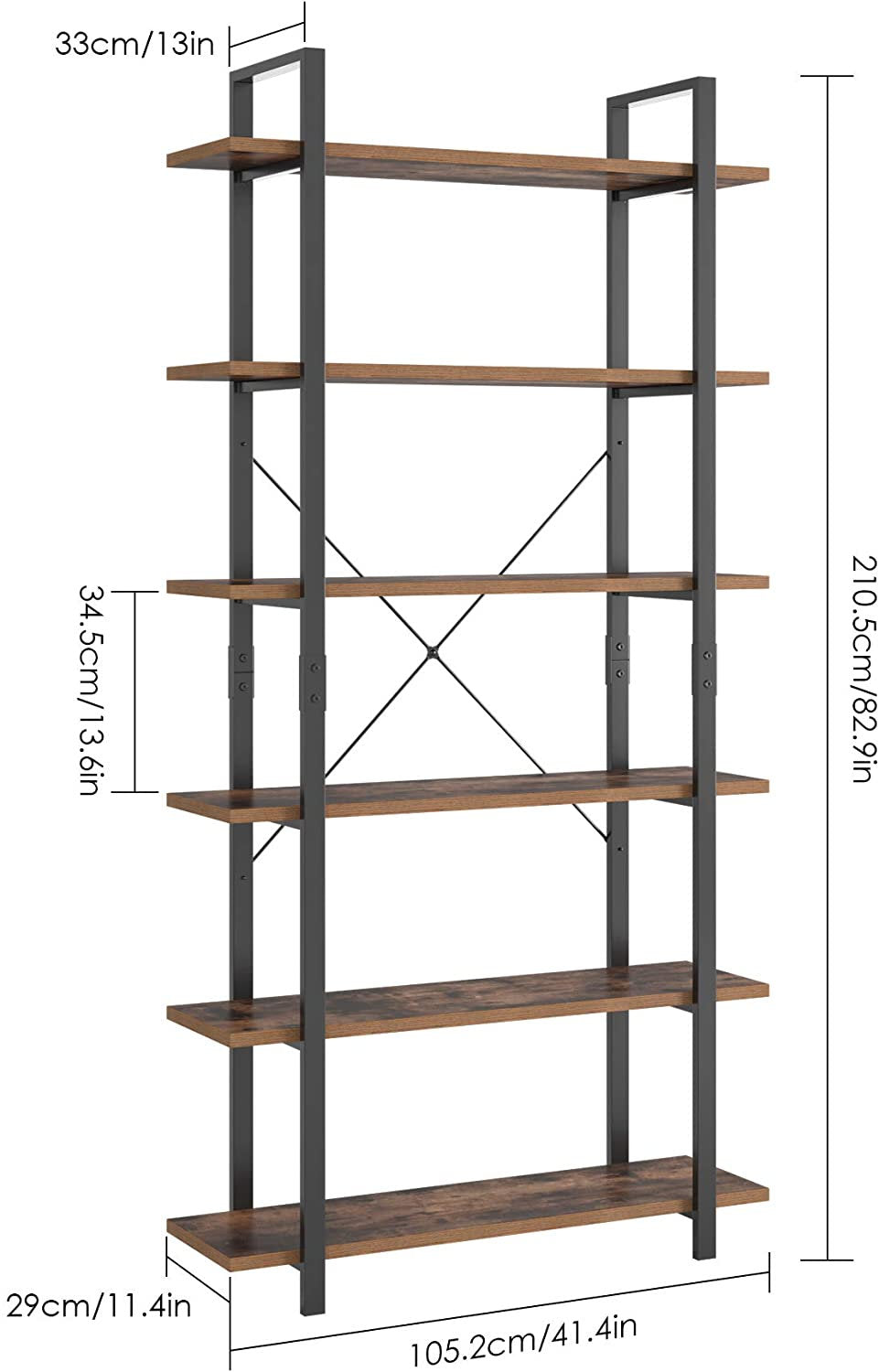 Wood And Metal Bookcase Large Bookshelf   Il Fullxfull.2831271219 Te97 