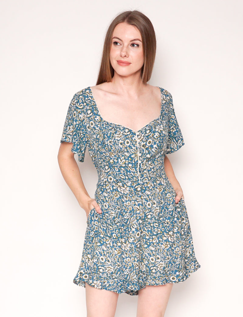 anthropologie blue romper