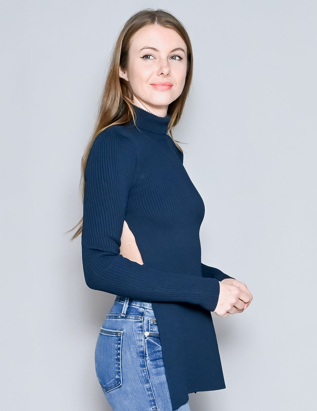 PETER DO Open-back Ribbed-knit Turtleneck Top (S) – Fashion