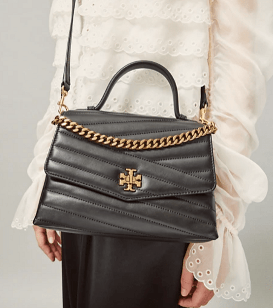 tory burch black patent leather purse