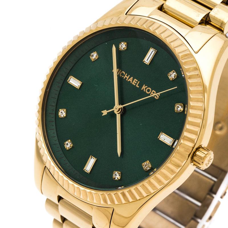 mk green watch