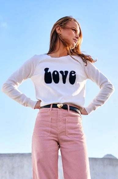 Orwell Austen LOVE Cashmere Sweater Navy Sub Couture